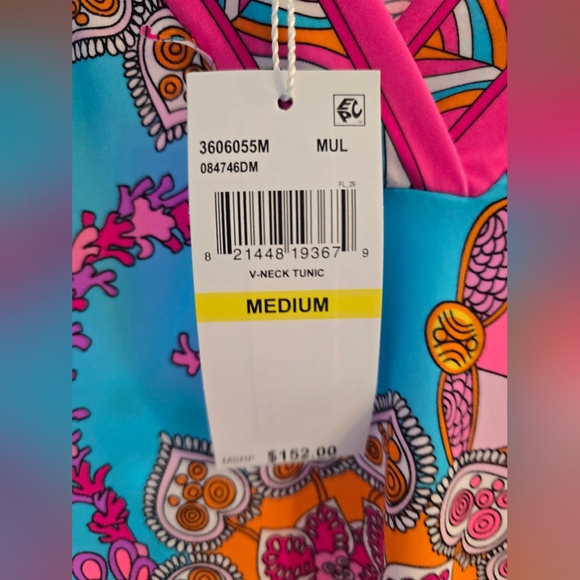 NWT Trina Turk Meilani Floral Pink Blue And Orange Swim Cover-Up Size M - Picture 13 of 14